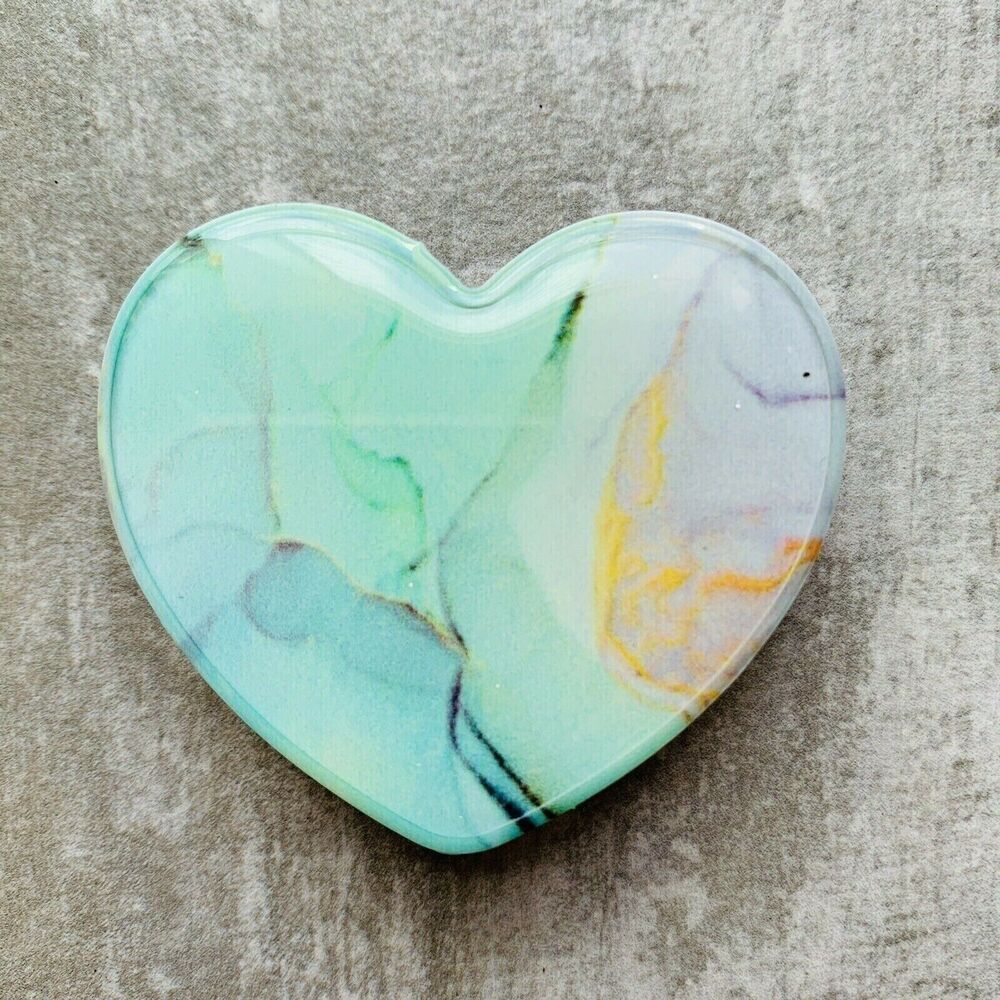 iPhone Samsung Heart Pull Extending Out Stand Holder Watercolor Marble Boho NEW